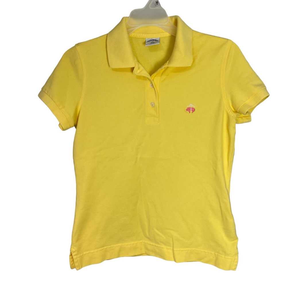 Brooks Brothers womens slim fit pique polo shirt banana yellow extra small XS